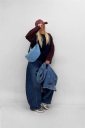 maglia bicolore con manica a righe leila